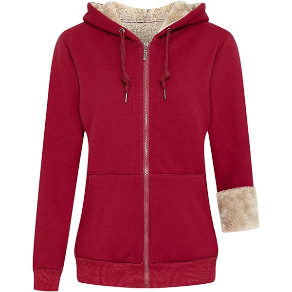 Ladies Casual Winter Warm Thick Jacket Full Zip Up Hoodie Sweatshirt for Women