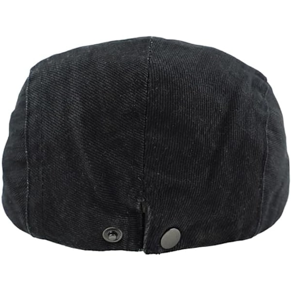 Herr Vintage Flat Cap Irländsk Newsboy Hatt Jakt Cabbie Hatt Justerbar Bomull Andningsbar Peaky Cap Basker Sommarhattar Black