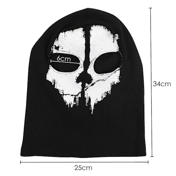 Aavemaski - Balaclava Moottoripyörä Paintball Yksi Koko Väri Musta
