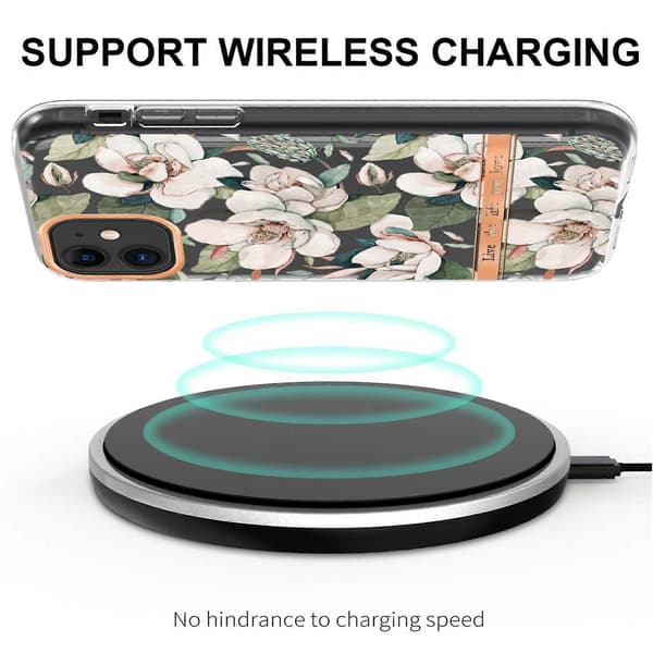 För iPhone 11 Blommor och Växter Serie IMD TPU Telefonfodral