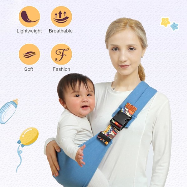 Barnbärare, babybärare, bärbar, lätt, halkfri höftbärare, enkel att förvara Checkered Blue