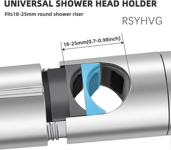 Dusjhodeholder, justerbar 18-25mm diameter hånddusjholderbrakett for