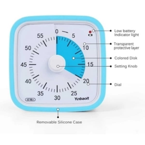 Blå Visuell Timer 60min - klassrum skola för barn Blå