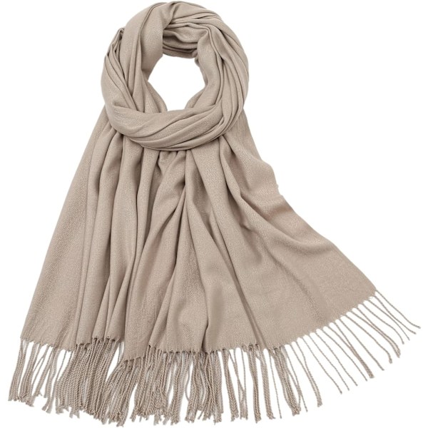 Dam Scarves Pashmina Sjalar och Wraps för Bröllop Scarfs för Kvinnor Vinter Light Khaki