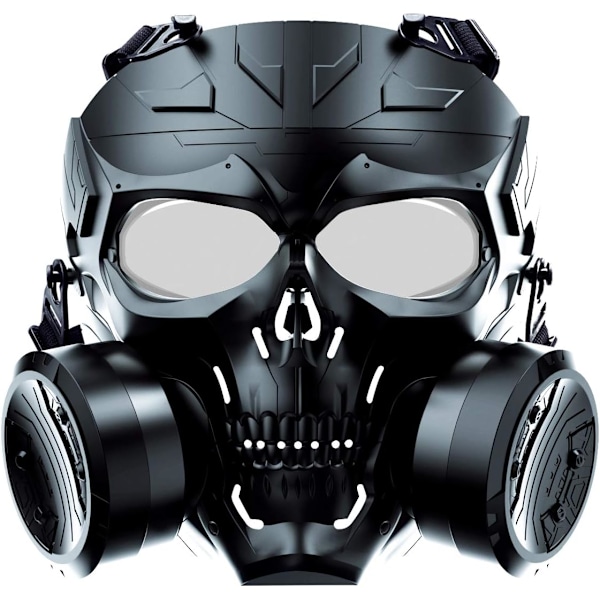 M50 Airsoft Gasmask Full Face Ögonskydd Spelmask Skalle med 2 Filter för BB Gun Cosplay Halloween Maskerad Kostym