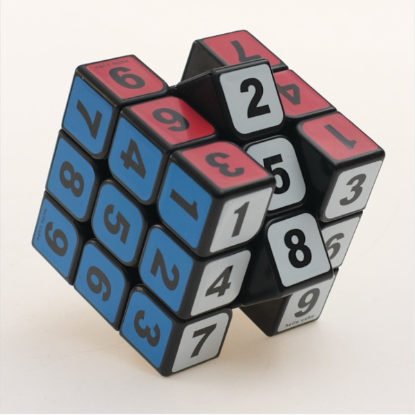 Talterning 3x3x3 3 lag glat uddannelse digital 1-9 terning twist med en terning stativ (sort)