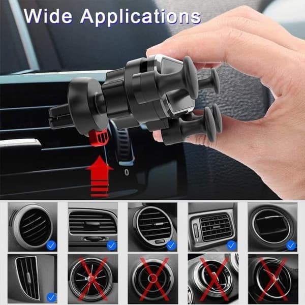 Biltelefonholder, Gravity Telefonholder Universal Luftventil Smartphoneholder med 360° Rotasjon (4.7''- 6.8'')