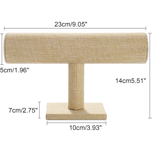 Armbandsställ, Armbandsdisplay i linne, Klockhållare, T-Bar Displayhållare för Smycken Armband Klockdisplay, för Sminkbord