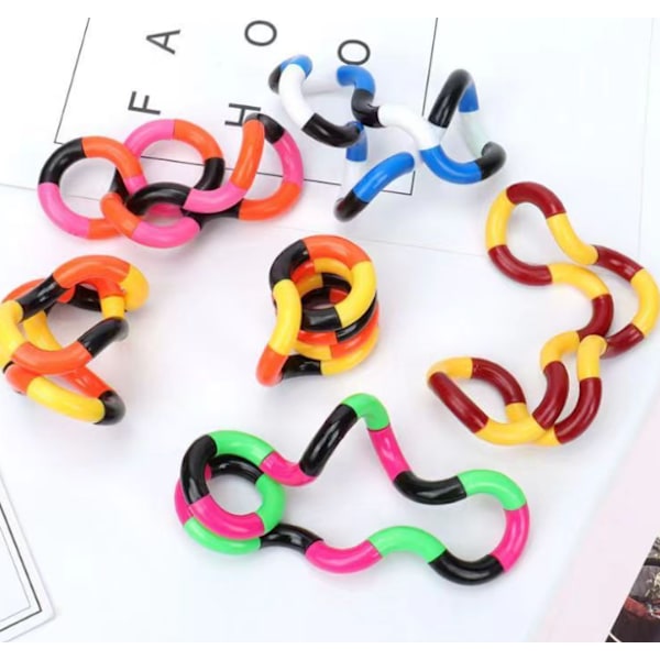 2-pack Tangle Twist Fidget-leksak / Sensorisk leksak flerfärgad