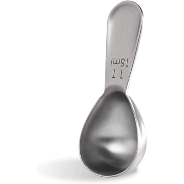 18/8 rostfritt stål kaffeskopa: 15 ml metallmättsked med kort handtag för malet kaffe, bönor, pulver, espresso (15 ml) 15ml