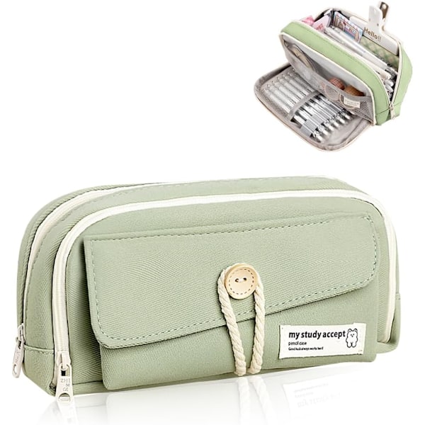 Pencil Case til drenge og piger, skoleartikler, makeup taske, opbevaring, gave til mellem- og gymnasium, kontor, college, studerende, voksne, teenagere