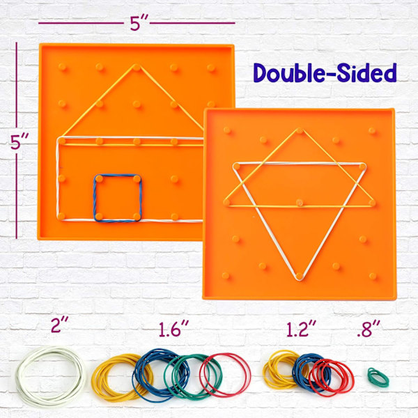 6 kappaleen kaksisuuntainen Geoboard Matemaattinen manipulatiivinen materiaali Array Block Geo Board, opetuslelu lapsille