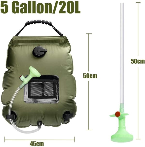 Solardusjpose, 20L Solardusjpose for Camping, Solvarmet Vannpose, Bærbar Camping Klatring Dusjpose