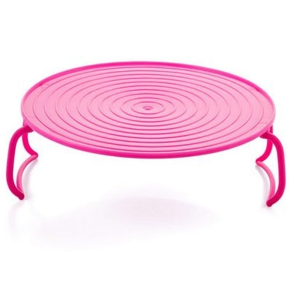 Multifunksjonell mikrobølgeovn oppvarmingslagdelt dampstativbrett dobbeltlags isolasjonsbrettstativ pottematte rosa pink