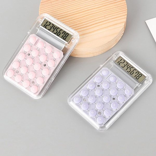 Mini bærbar lommeregner 8-cifret stort LCD-display store knapper nem at trykke på batteridrevet rejsevenlig lommeregner (Pink) pink