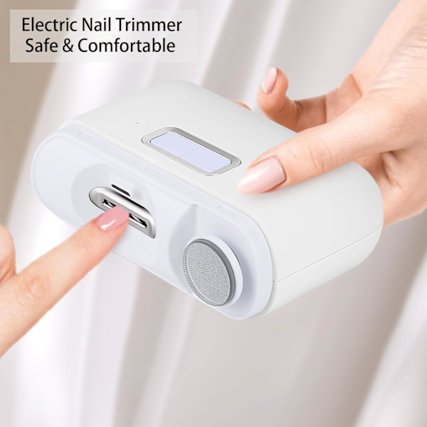 Elektriska tånagelklippare, elektriska nagelklippare, 2-i-1 skärning och slipning automatiska nagelklippare, 2-hastighets elektrisk nageltrimmer med LED-lampa