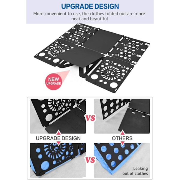 2 stk T-skjortemappe Klærmappe Klær Folding Board Rask og praktisk Folding Skjorter for barn og voksne Negro