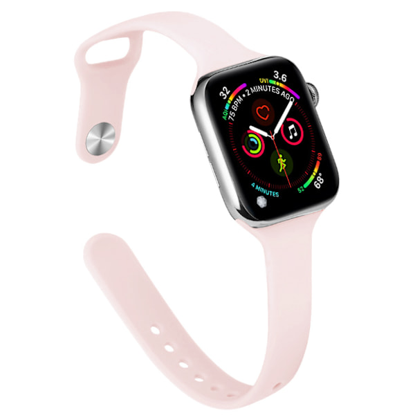 Passar Apple Watch 38/40/41, 42/44/45/49mm ultratunt modernt silikonarmband, slankt armband pink 38/40/41mm