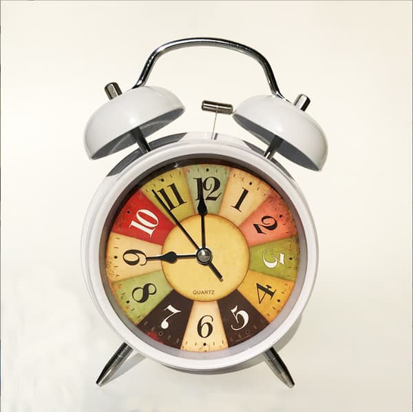 Beige 4\" retro vekkerklokke for soverom