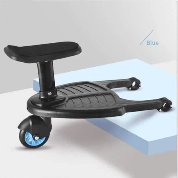 ®RisingFF Universal Sittbräda för Barnvagn, Mini Buggy Board 360° Hjul Fällbar Barnvagn Pedalbräda (Blå)