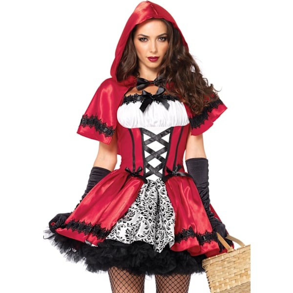 Kvinde Halloween Lille Rød Hætte Kostume Voksen Fancy Dress Sæt Inkluderer Hat+Kappe+Nederdel+Handsker Small