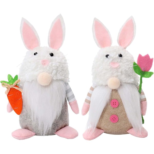 Pääsiäispupun kääpiökoristeet, 2 kpl Pehmeitä kevätpupun kääpiökoristeita munien ja porkkanoiden kanssa Ostergnome2