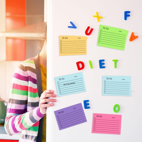 Pakke med To Do List Sticky Notes, Selvklæbende Sticky Notes, Farverig Sticky Notes Blok med Linjer, To Do List Notesblokke til Skolekontormøde