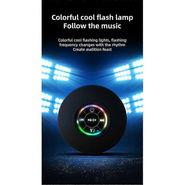 Mini Bluetooth Høyttaler Vanntett Baderom Lyd Trådløs Dusjhøyttaler Rgb Lys Bluetooth Sucti