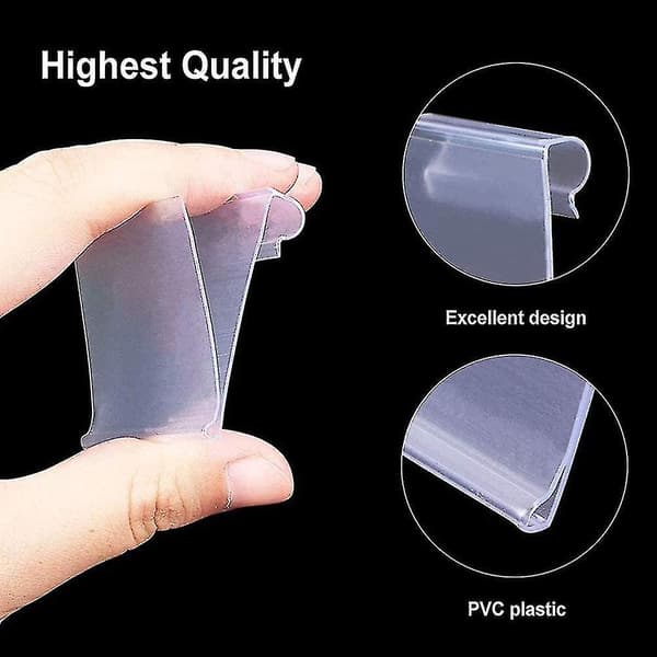 70 Stycken Plastetiketthållare Transparent Prislappshållare Plasthylla