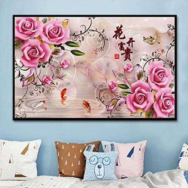 5D Diamantmaleri Kit Full Diamant Rose Diamantmaleri