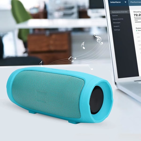 Bluetooth-høyttaler, bærbar stereo HIFI-høyttaler, multimediehøyttaler med dobbelthorn, støtte for U-diskavspilling, støtte for taleanrop (grønn)
