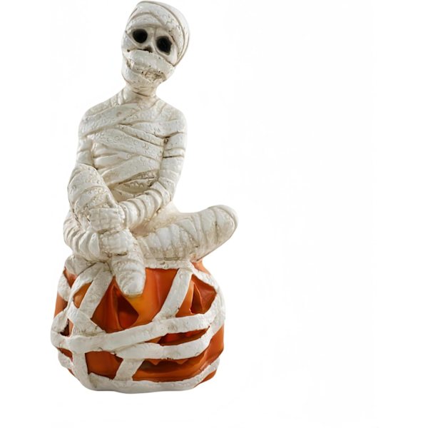 Dekoration, Græskar Mumie, Solcelledrevet Havefigur, Havefigur, Lys Harpiks Skulptur, Hjemmedekoration til Veranda Dekoration, Terrasselys,