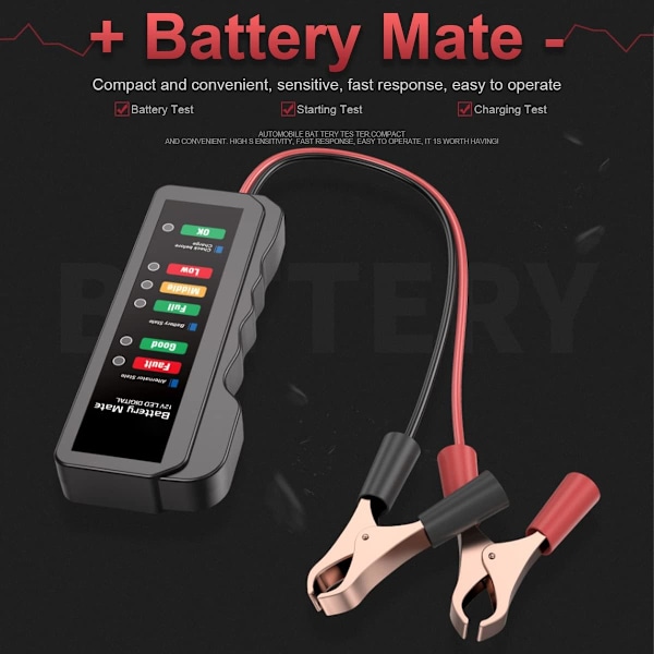 12V bilbatteritester, BM310 bil digital generator ladesystemanalysator med LED-indikering