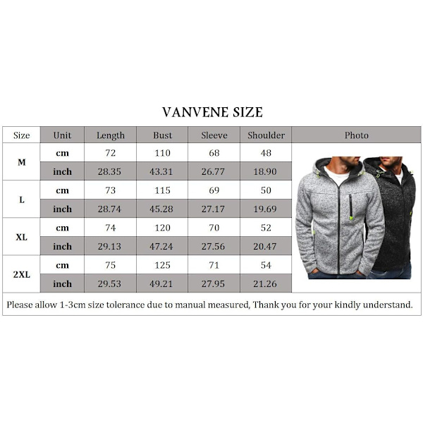 Herre hettegenser Sweatshirt Jakker 3 Black L