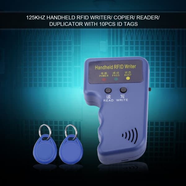 125KHz Håndholdt RFID-skriver/kopierer/leser/duplikator med 10 ID-koder