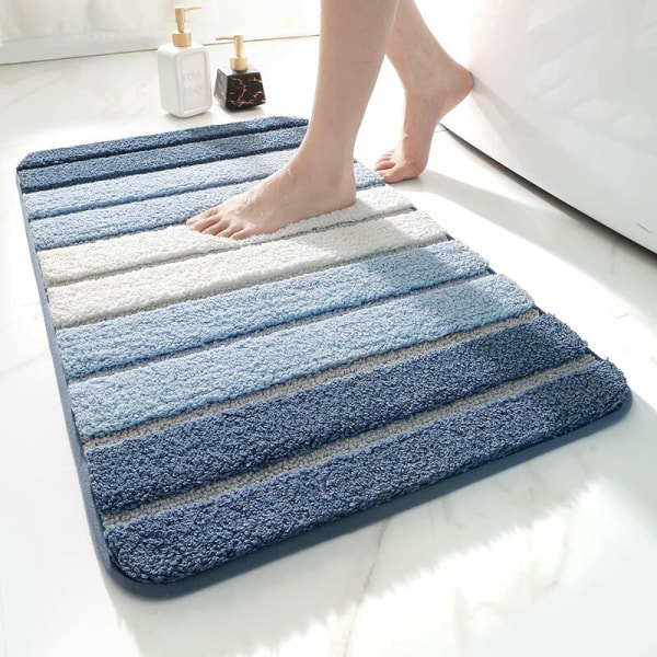Kylpyhuoneen liukumaton matto, wc vettä imevä jalkamatto (sininen ja valkoinen) 40 * 60 vit