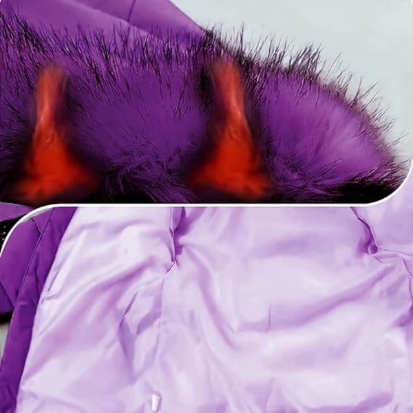 Lilla barnedunjakke med tykk varm frakk 140cm purple 140CM