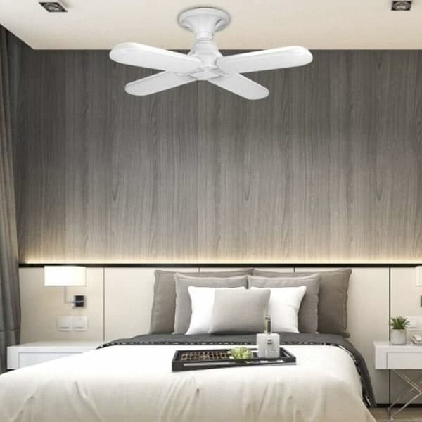LED-loftslampe, 60W E27 AC95-265V Fire Super Bright LED-loftslamper, Sammenklappelig ventilatorlampe