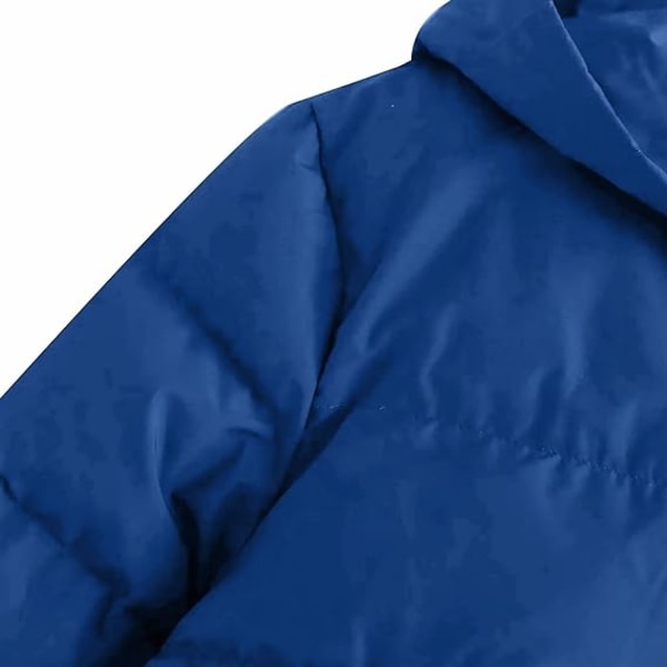 Sininen yksinkertainen naisten takki hupullinen yksivärinen lyhyt talvi /M blue M