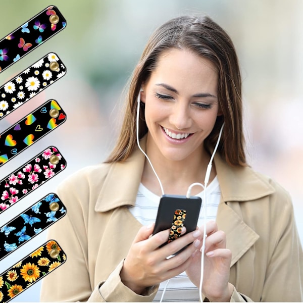 6 kpl Puhelinpidike Sormipidike Teleskooppinen Sormiremmi Teline Yleismallinen Sormituki Useimmille Älypuhelimille (Kukat) Flowers