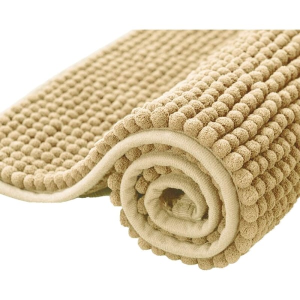 Bomullsabsorberende matte inngang baderomsmatte (beige, 40*60cm) vit