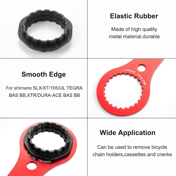 BB-keskiön työkalu, monitoiminen kampisarja, jossa sovitin Dub/Tl-Fc32 / Tl-Fc25 / Tl-Fc24 -sovelluksiin