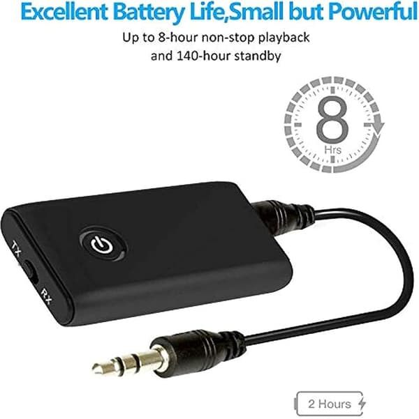 Bluetooth 5.0 Adapter, Bluetooth 5.0 Transmitter Bluetooth Transmitter Receiver med Støjreduktion til Højttalere MP3/MP4 DVD Stereoanlæg