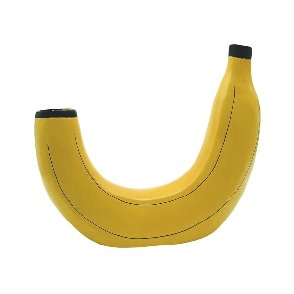 Banan Vase Holdbar Lysende Gul Farge Syntetisk Harpiks Moderne Blomsterpotte Kunst Håndverk Skrivebord Vase Ornament Hjemmeinnredning