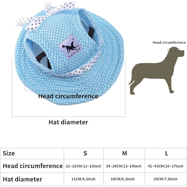 Verano mascota sombrero para el sol perro deportes al aire libre protección solar sombrero para el sol perros pequeños cachorros gatos Blue S
