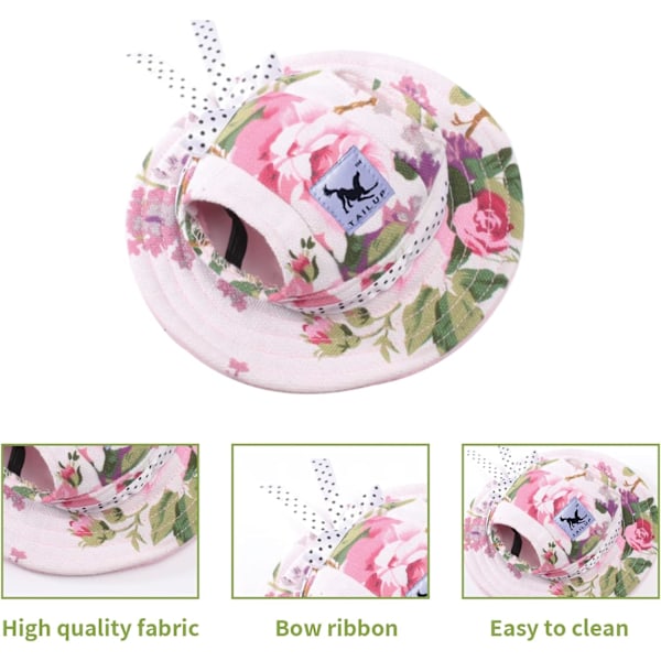 Verano mascota sombrero para el sol perro deportes al aire libre protección solar sombrero para el sol perros pequeños cachorros gatos flower S