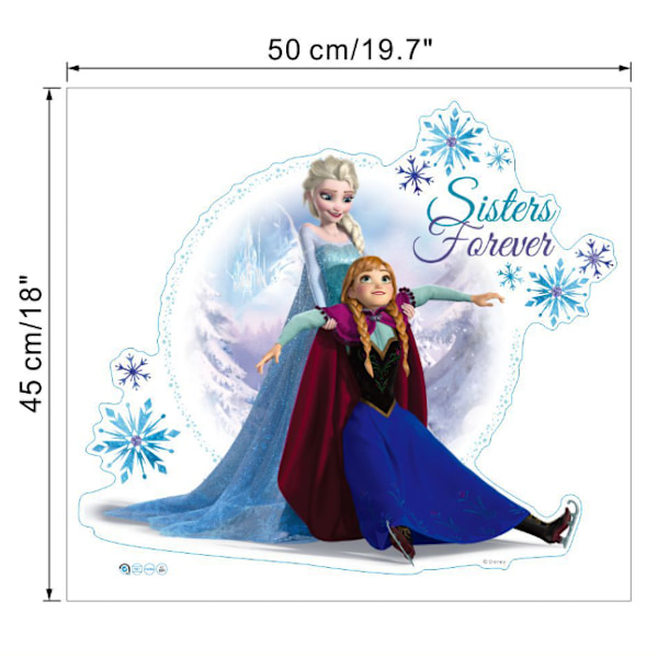 3D Jääprinsessa Animoitu Tarra Lasten Piirretty Huoneen Taustaseinä Ice Princess