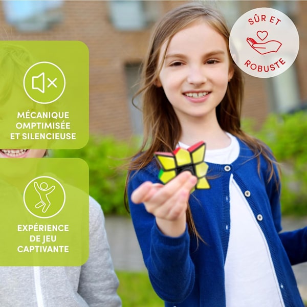 Magisk terning, spinner og fidget spinner i én, 3x3x1 puslespil til børn og voksne - Ideelt pædagogisk legetøj