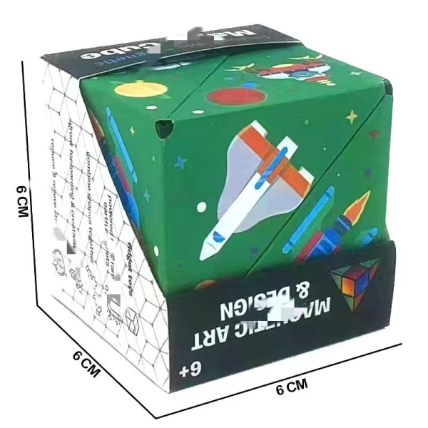 2 pedagogiska leksaker för barn dekompressionsartefakt 24 magnetisk - astronaut Rubiks kub [färglåda] grön Astronaut green