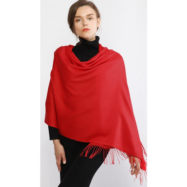 Dam Scarves Pashmina Sjalar och Wraps för Bröllop Scarfs för Kvinnor Vinter Red